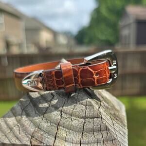 Tardini Genuine Alligator Leather Buckle Bracelet NIB